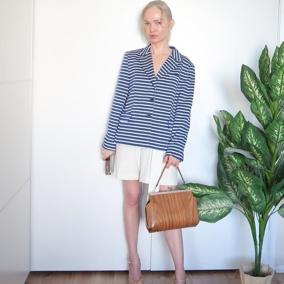 JG Hook Striped Single-breasted Ponte Blazer - Picture 10 of 12